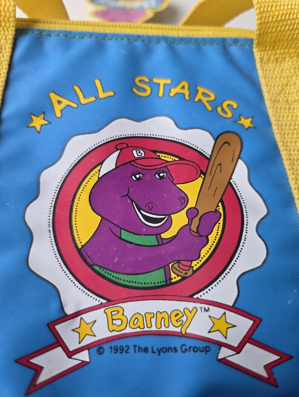 Vintage 1992 Barney All Stars Lyons Group Kids Lunch Bag Soft Shell 90s Retro - Picture 11 of 16